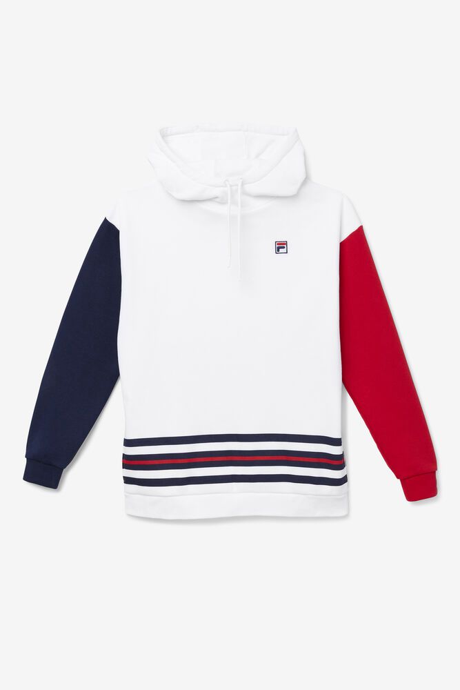 Fila Hoodie Womens White/Navy/Red - Indu - Philippines 2380465-CA